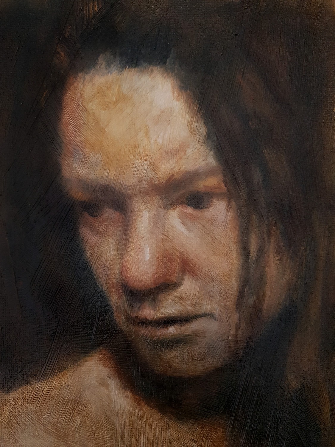 Självporträtt i olja Karin Beatrice Levin